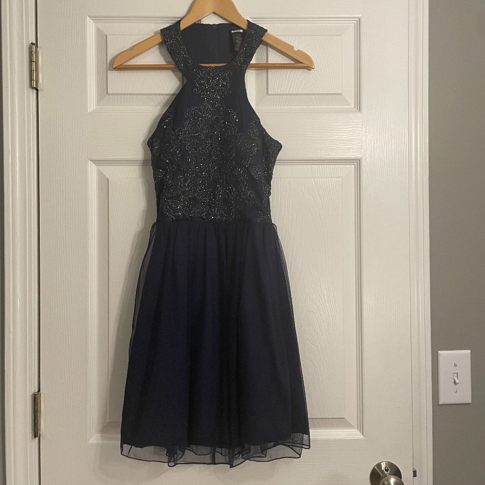 Xtraordinary Junior Navy Blue Homecoming Dance Cocktail Dress Size 5